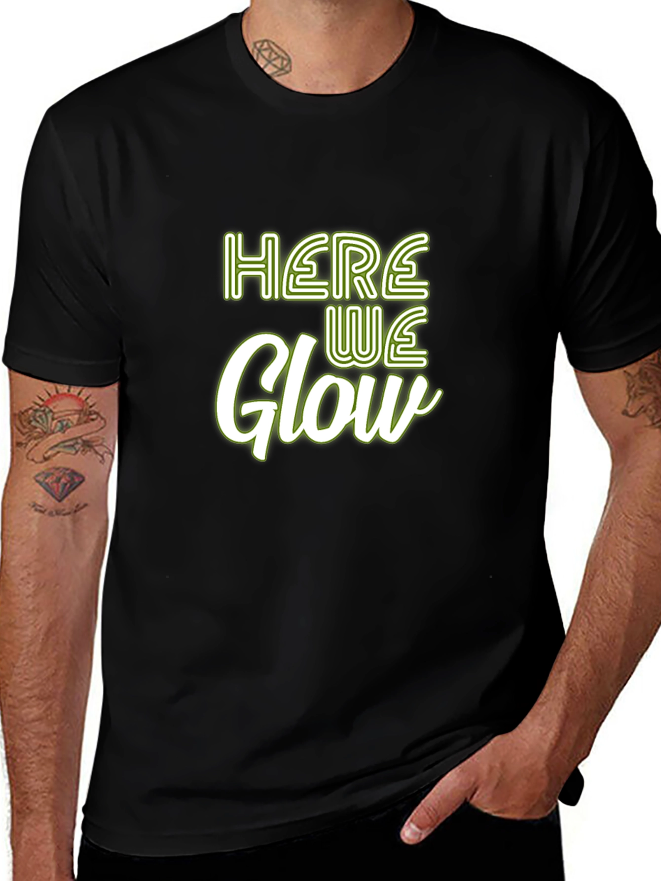 Here We Glow Graphic Tee - Soft Cotton Blend