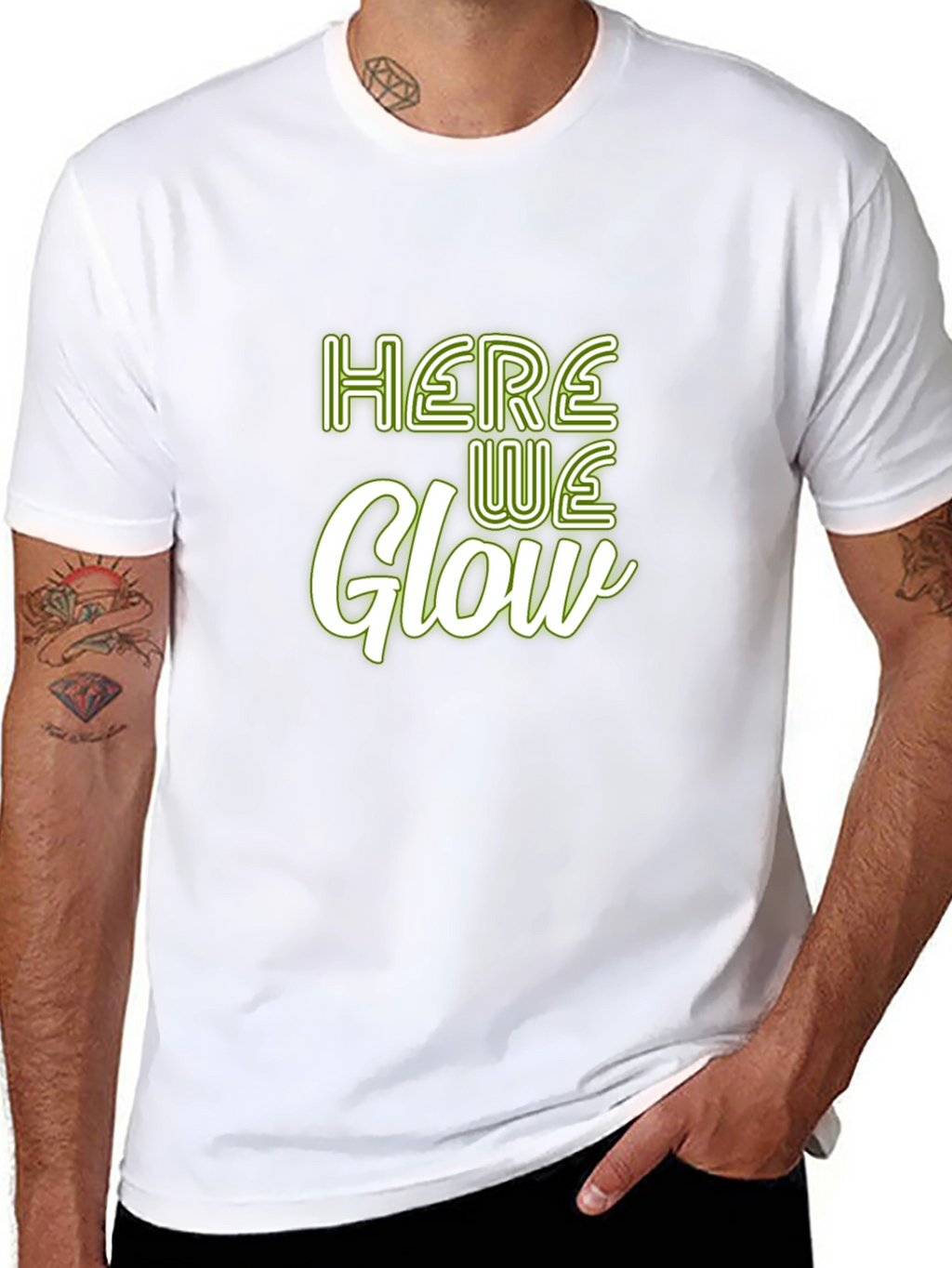 Here We Glow Graphic Tee - Soft Cotton Blend