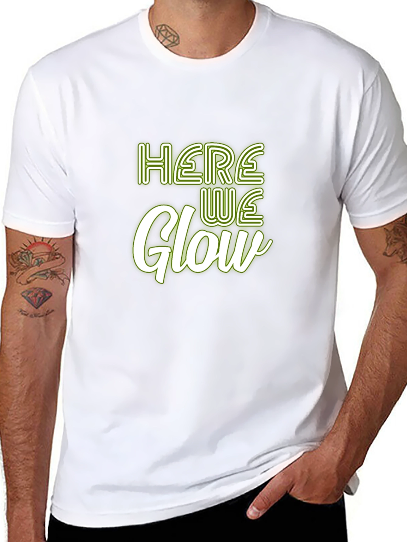 Here We Glow Graphic Tee - Soft Cotton Blend
