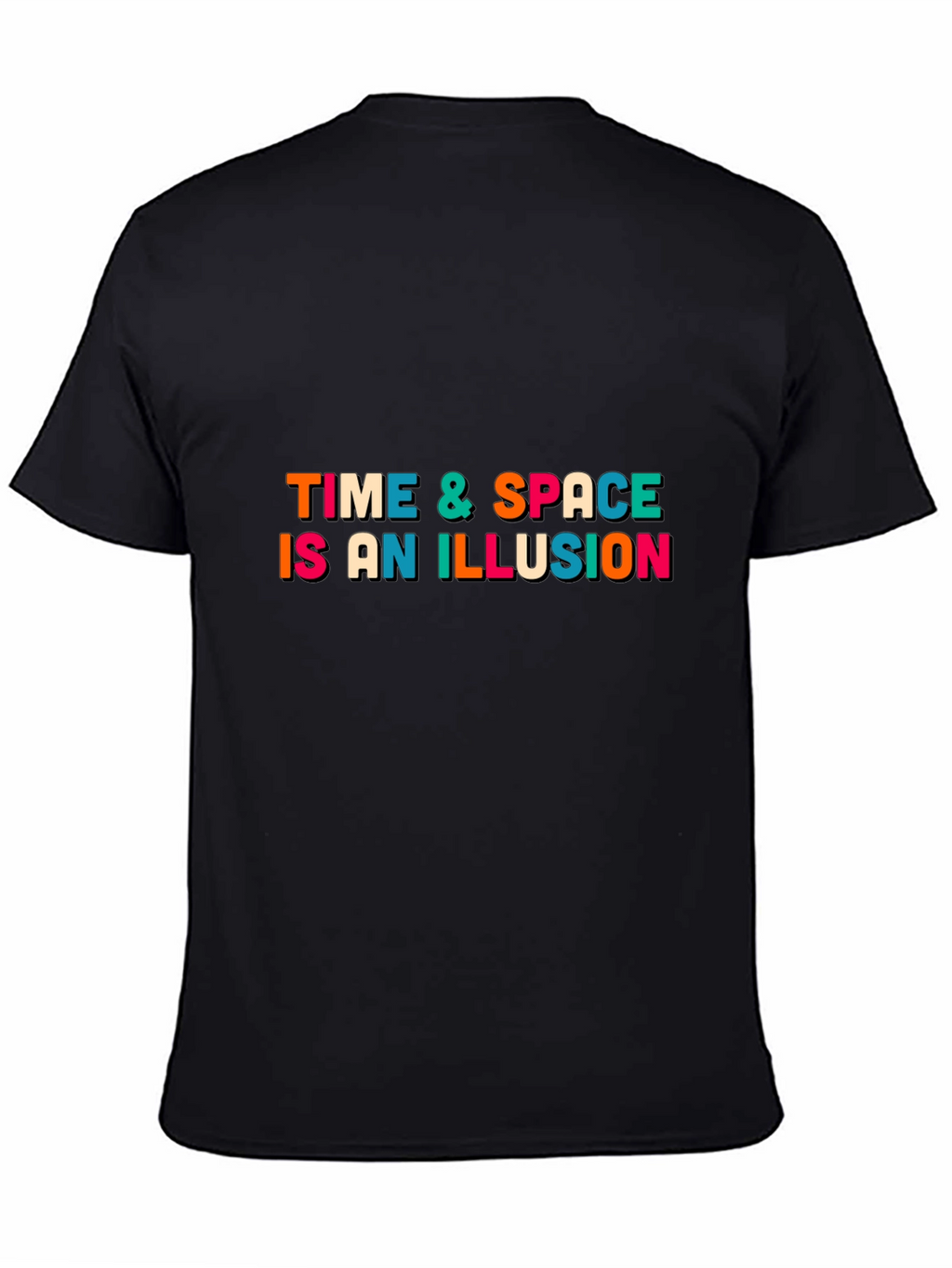 Time & Space Illusion T-Shirt -  Black Casual Tee
