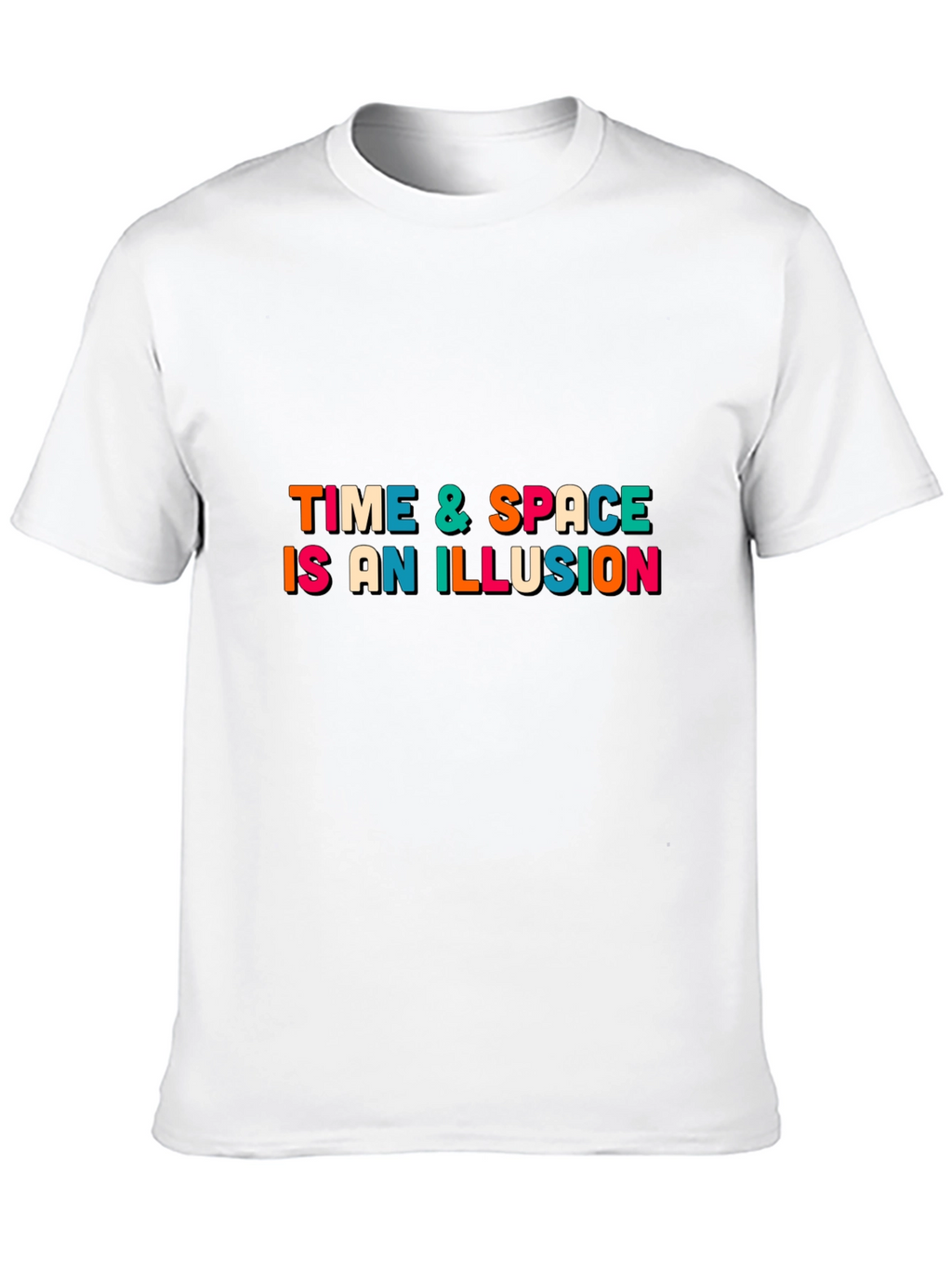 Time & Space Illusion T-Shirt -  Black Casual Tee