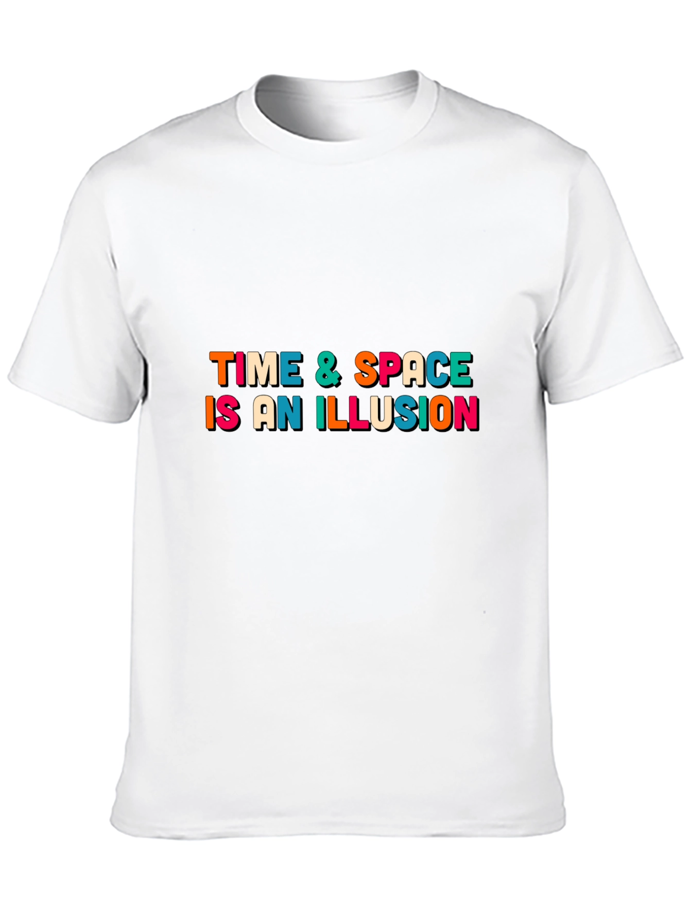 Time & Space Illusion T-Shirt -  Black Casual Tee