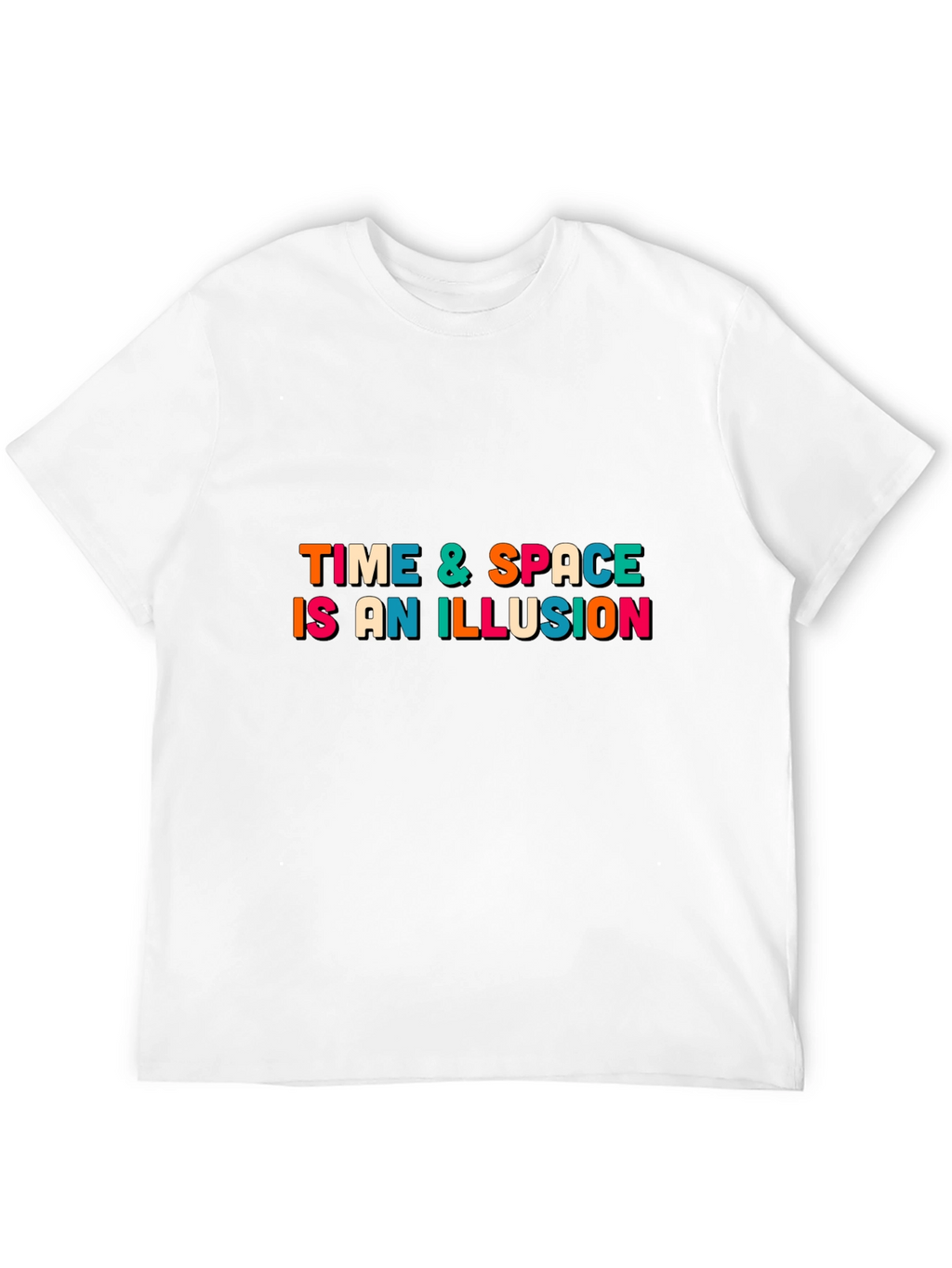 Time & Space Illusion T-Shirt -  Black Casual Tee