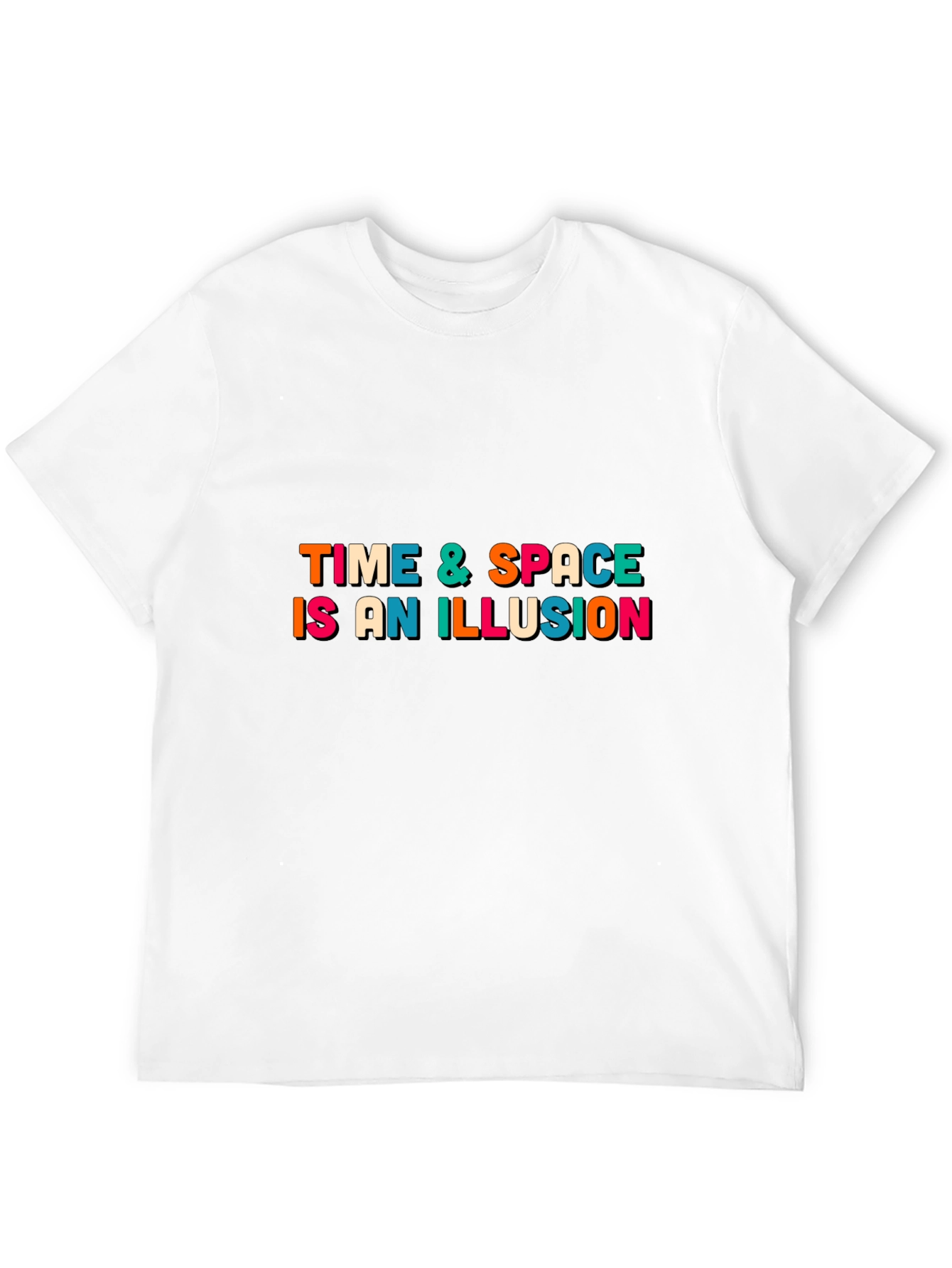 Time & Space Illusion T-Shirt -  Black Casual Tee