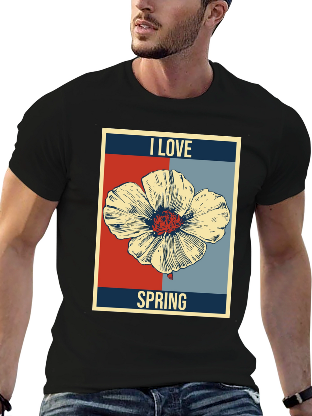 I Love Spring Floral Graphic T-Shirt