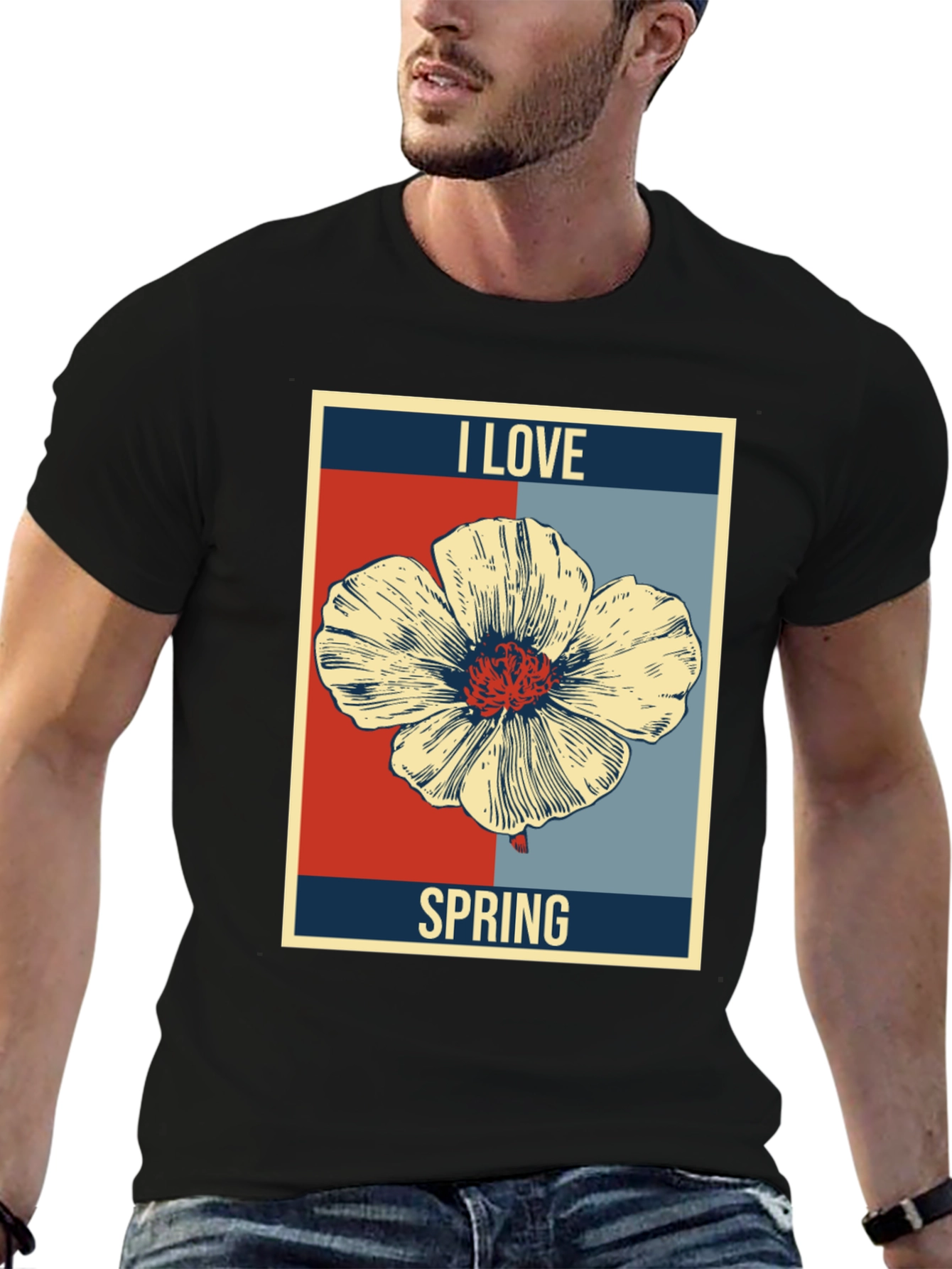 I Love Spring Floral Graphic T-Shirt