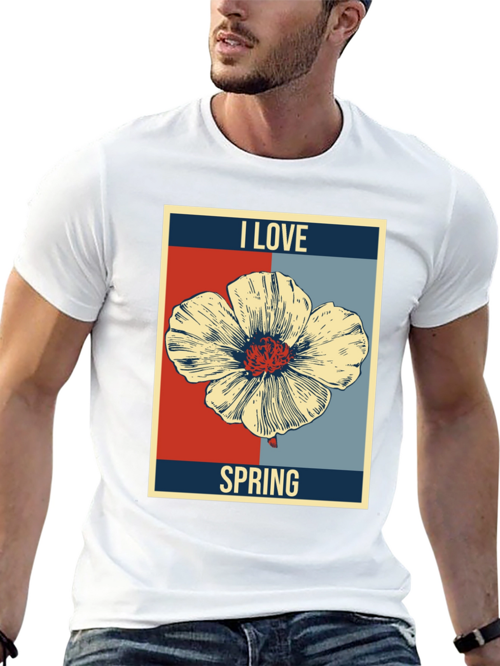 I Love Spring Floral Graphic T-Shirt