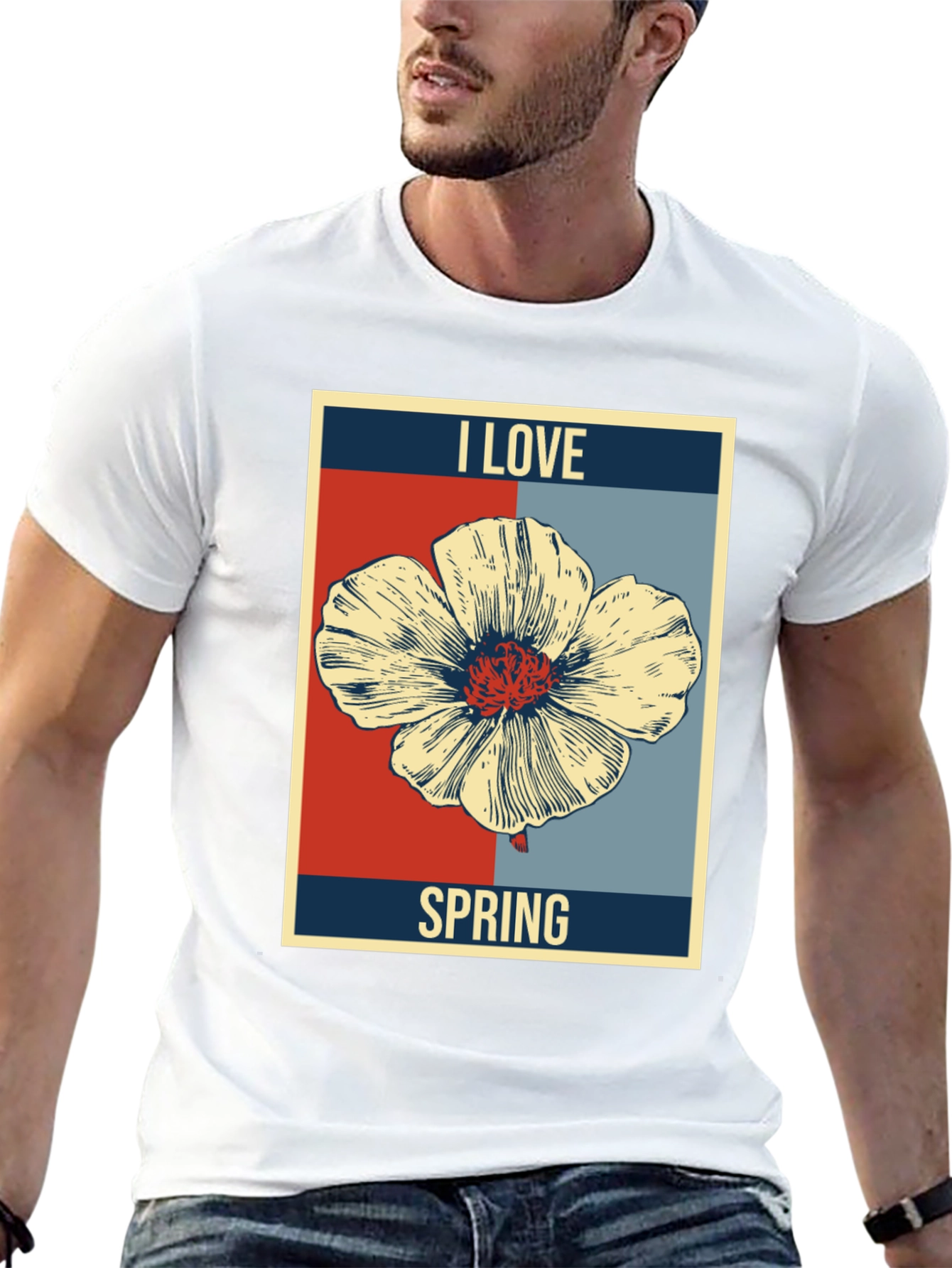 I Love Spring Floral Graphic T-Shirt
