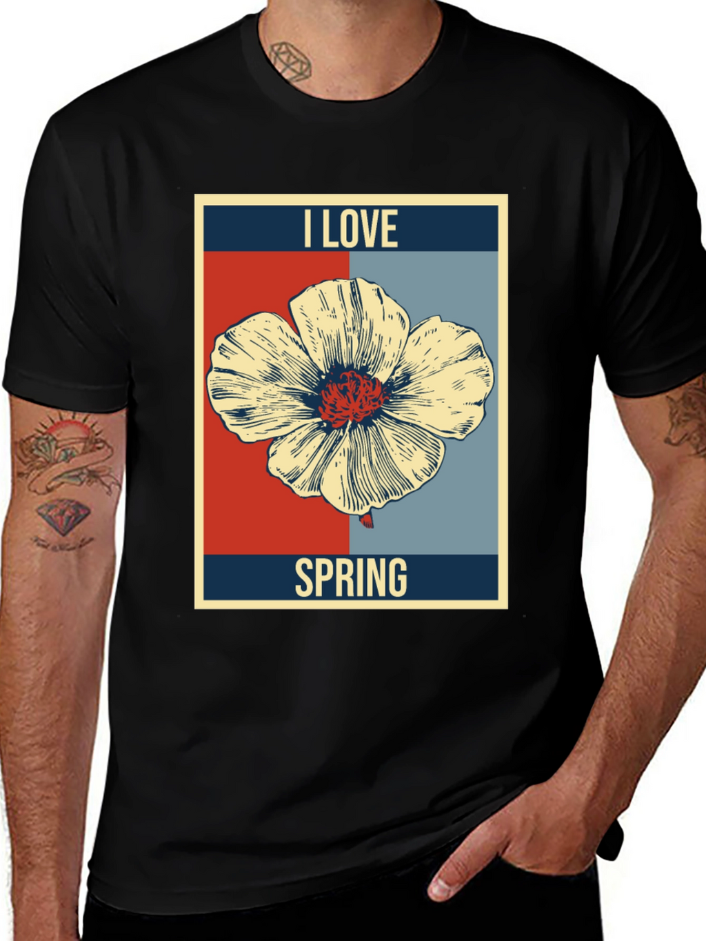 I Love Spring Floral Graphic T-Shirt