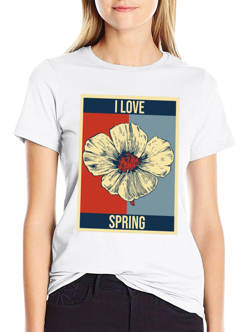 I Love Spring Floral Graphic T-Shirt