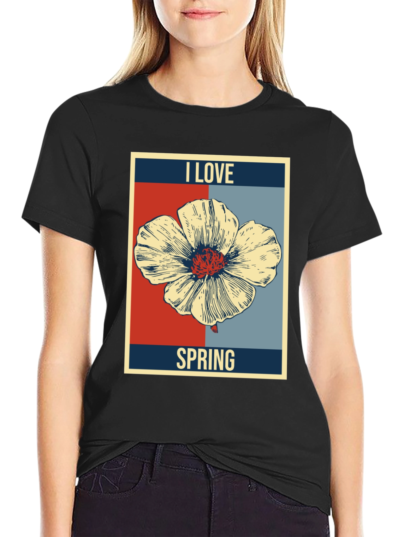 I Love Spring Floral Graphic T-Shirt