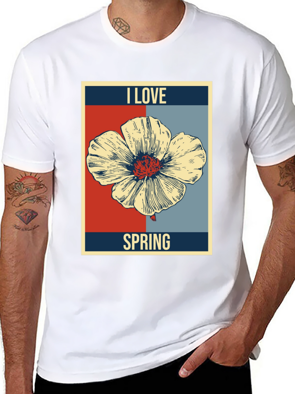I Love Spring Floral Graphic T-Shirt