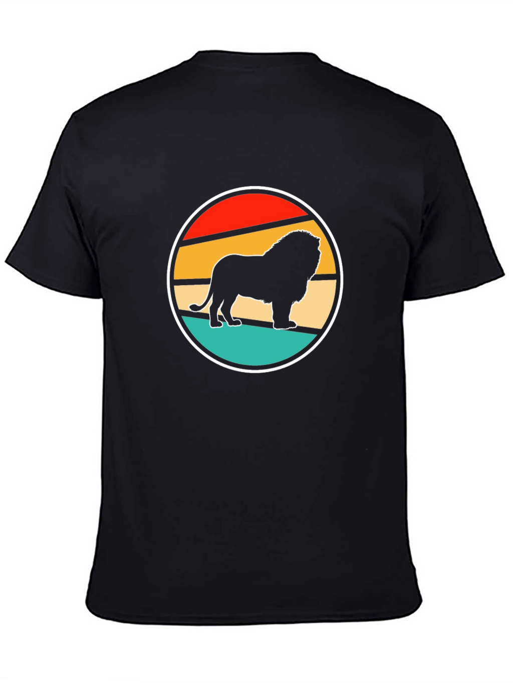 Lion Sunset Graphic Tee - Cool Retro Design