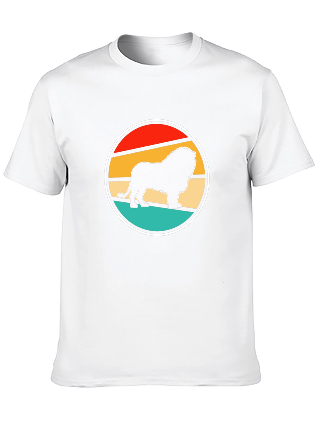 Lion Sunset Graphic Tee - Cool Retro Design