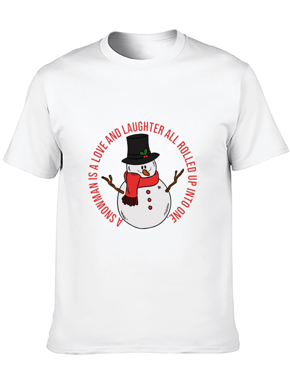Snowman Love and Laughter Black T-Shirt