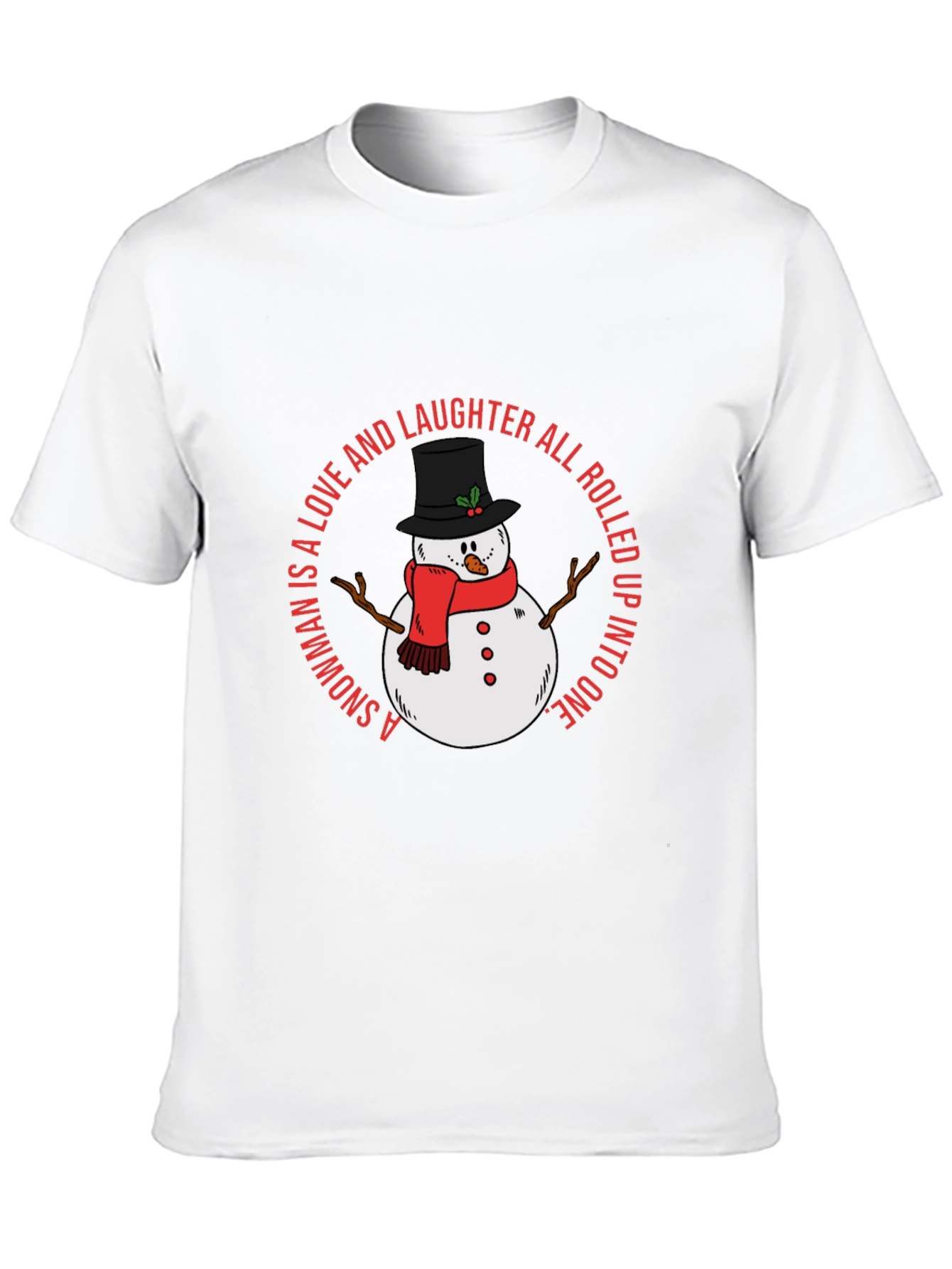 Snowman Love and Laughter Black T-Shirt