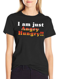 Funny Angry Hungry Mens Black T-Shirt
