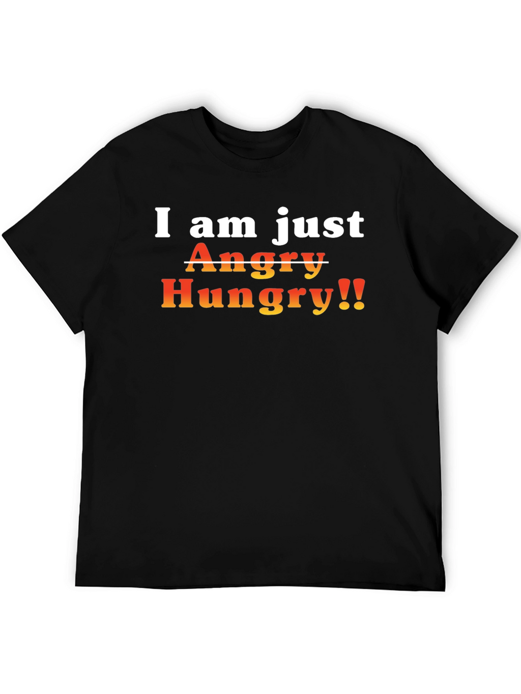 Funny Angry Hungry Mens Black T-Shirt