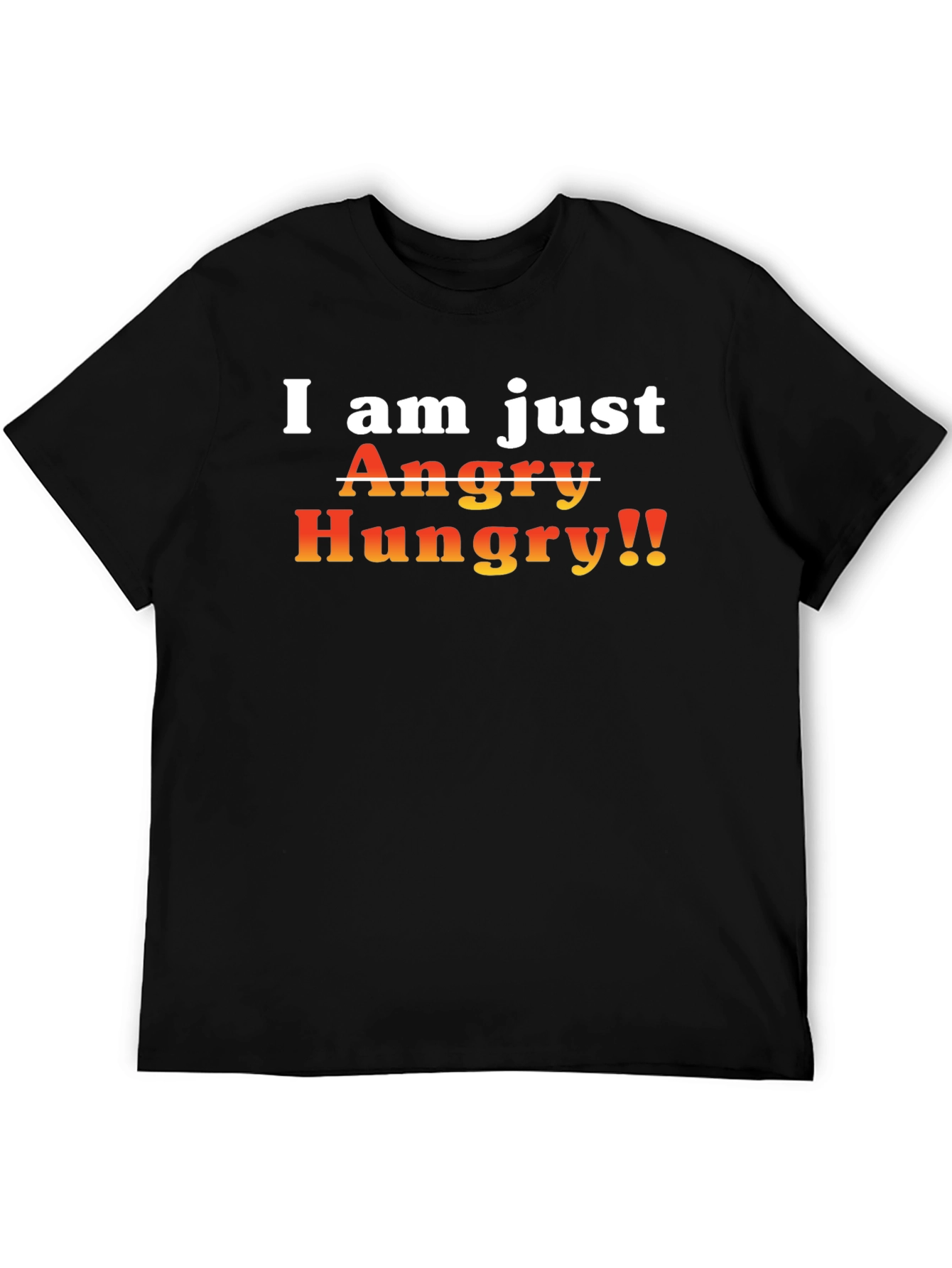 Funny Angry Hungry Mens Black T-Shirt