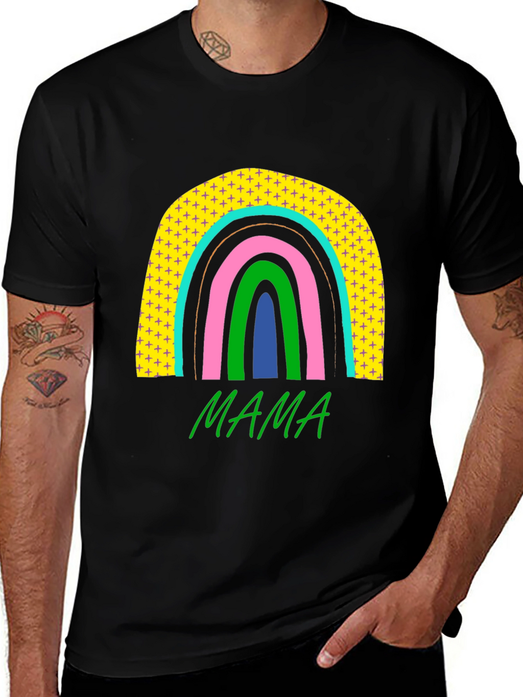 Mama Rainbow Graphic Tee - Stylish Moms T-Shirt