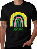 Mama Rainbow Graphic Tee - Stylish Moms T-Shirt