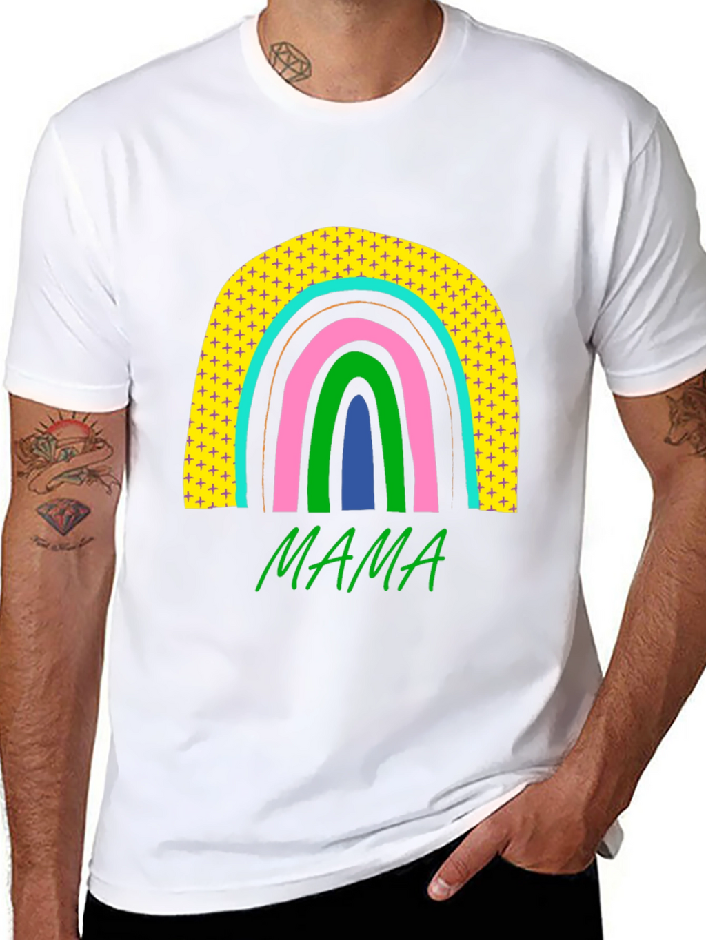 Mama Rainbow Graphic Tee - Stylish Moms T-Shirt
