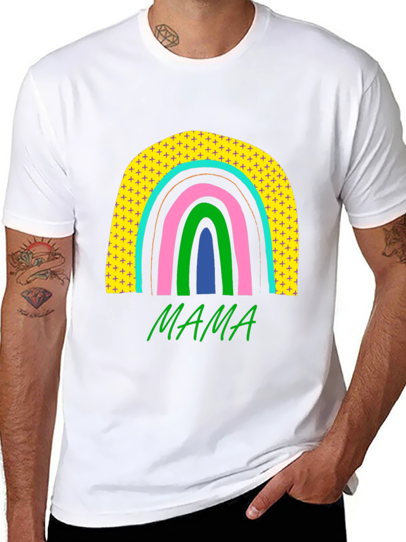 Mama Rainbow Graphic Tee - Stylish Moms T-Shirt