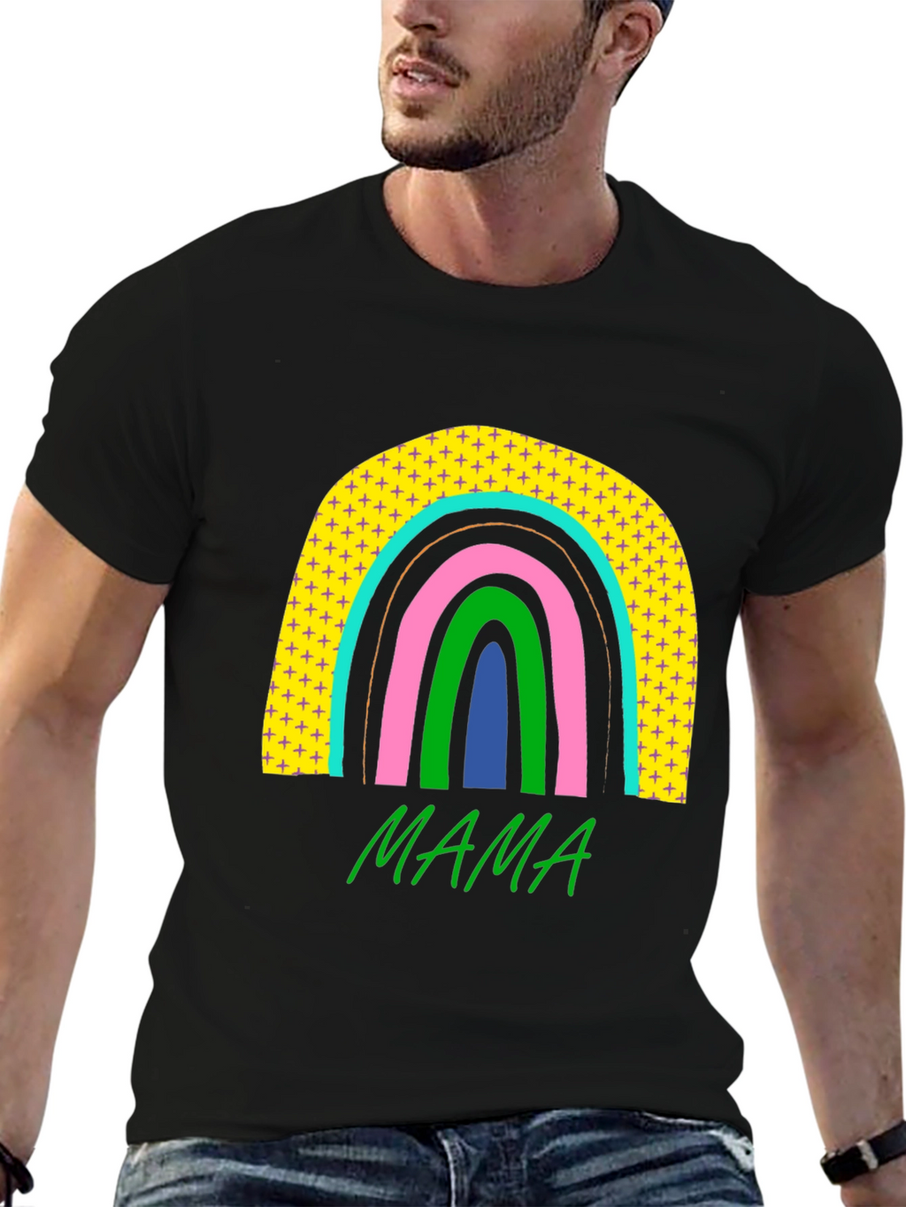 Mama Rainbow Graphic Tee - Stylish Moms T-Shirt