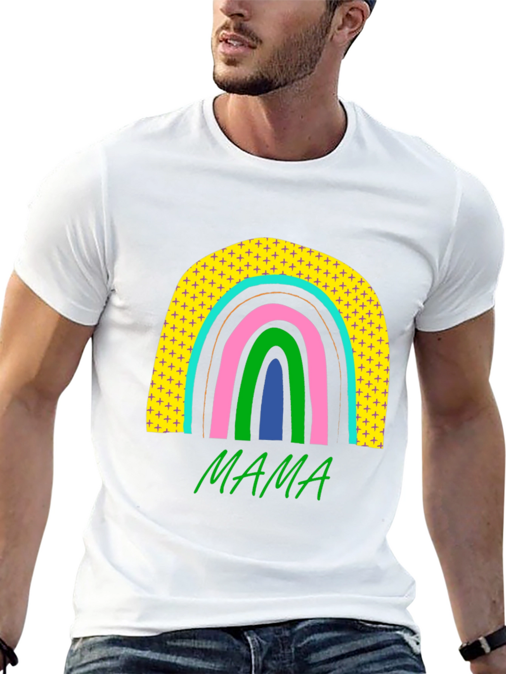 Mama Rainbow Graphic Tee - Stylish Moms T-Shirt