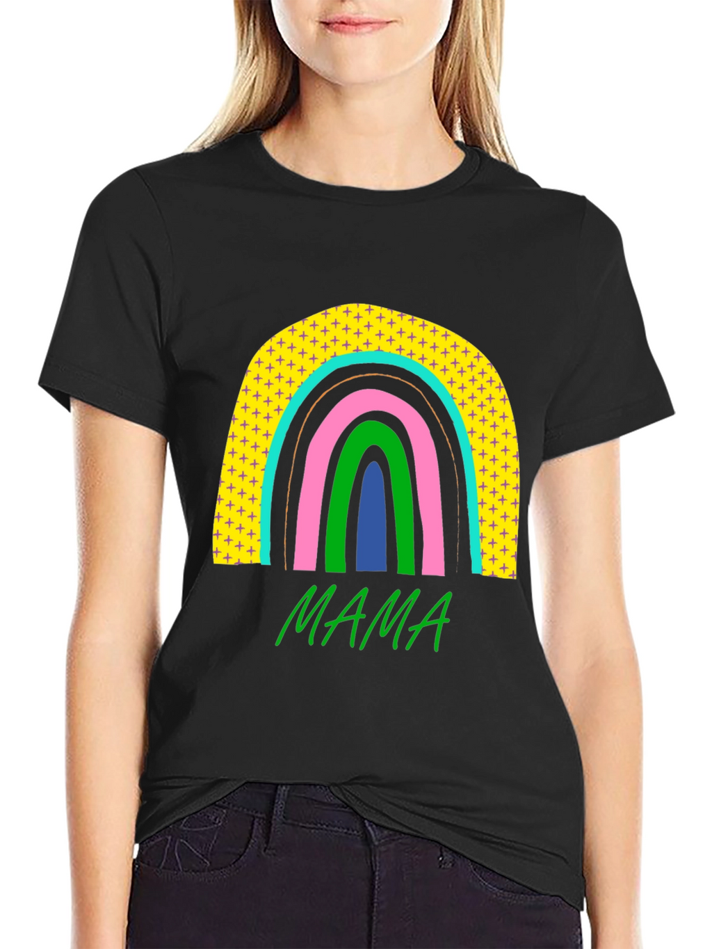 Mama Rainbow Graphic Tee - Stylish Moms T-Shirt