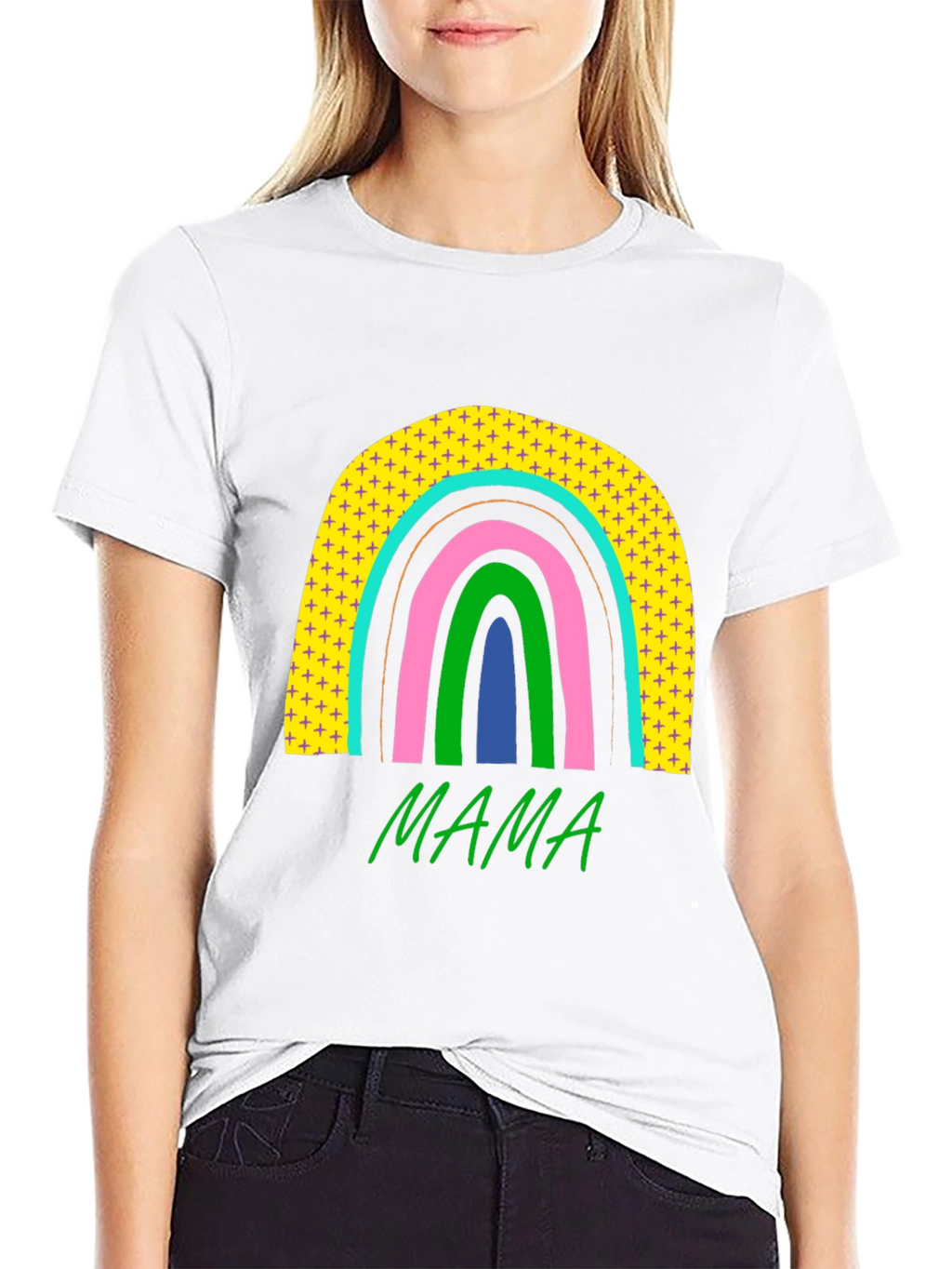 Mama Rainbow Graphic Tee - Stylish Moms T-Shirt