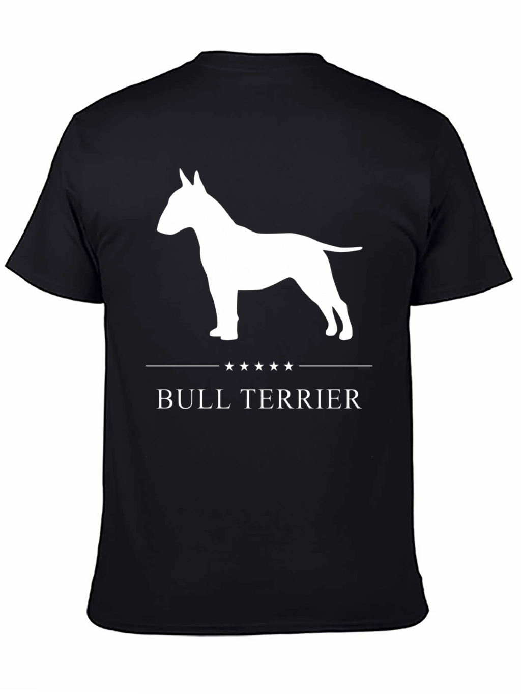 Bull Terrier Dog Graphic Tee - Black Cotton T-Shirt