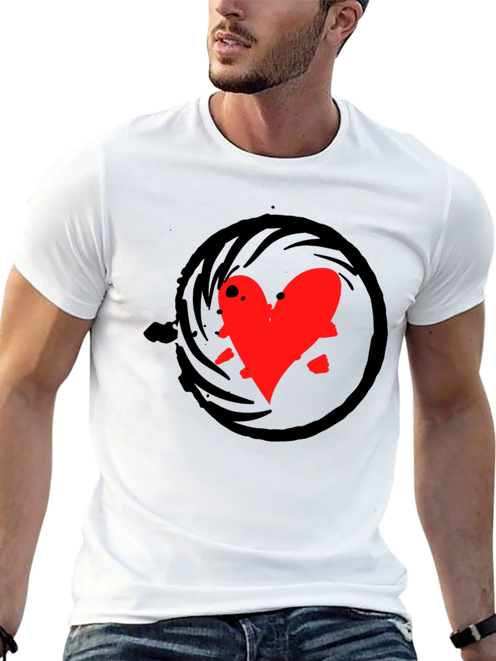 Heart Swirl Black T-Shirt