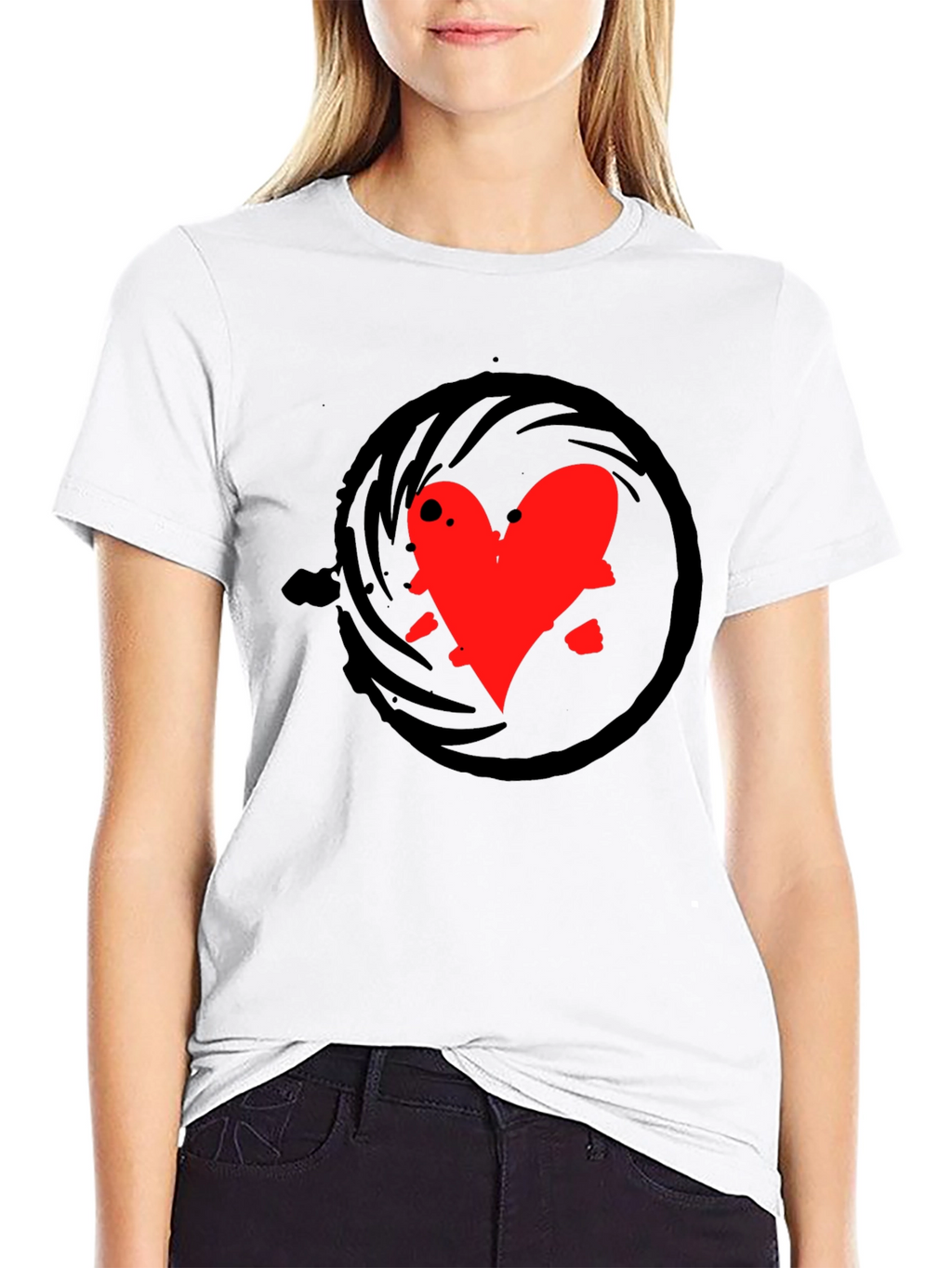 Heart Swirl Black T-Shirt