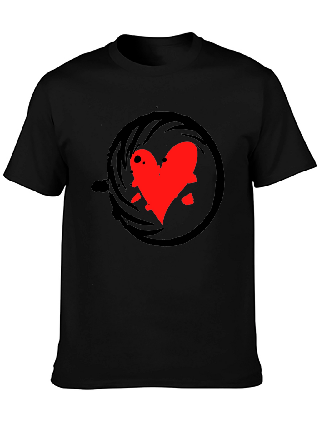 Heart Swirl Black T-Shirt
