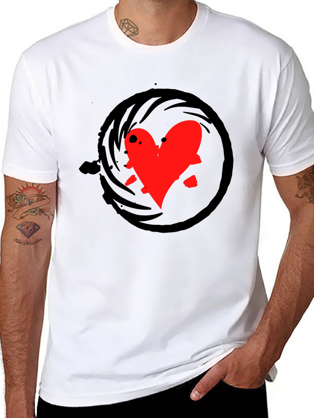 Heart Swirl Black T-Shirt