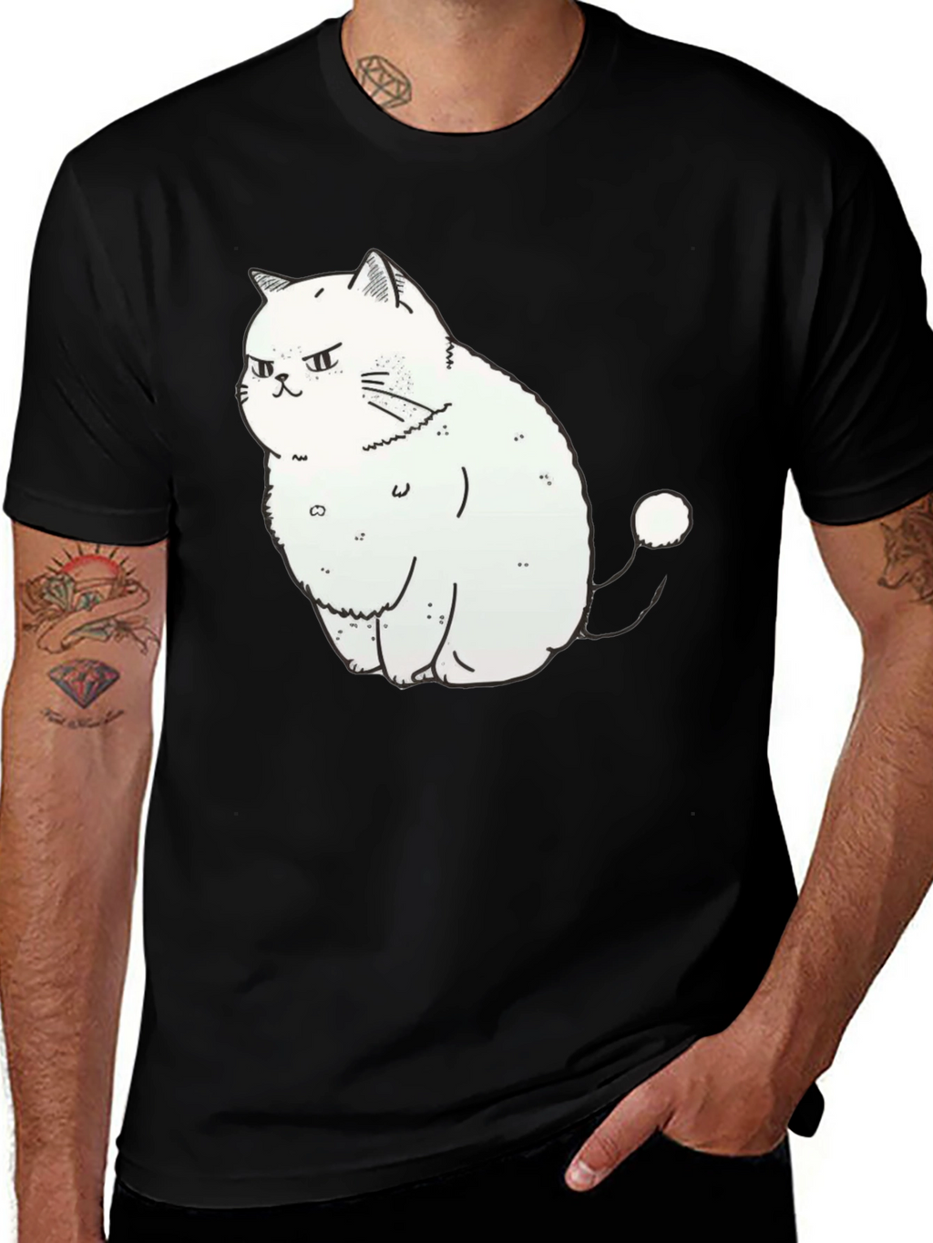 Grumpy Cat Graphic Tee - Soft Cotton Black T-Shirt