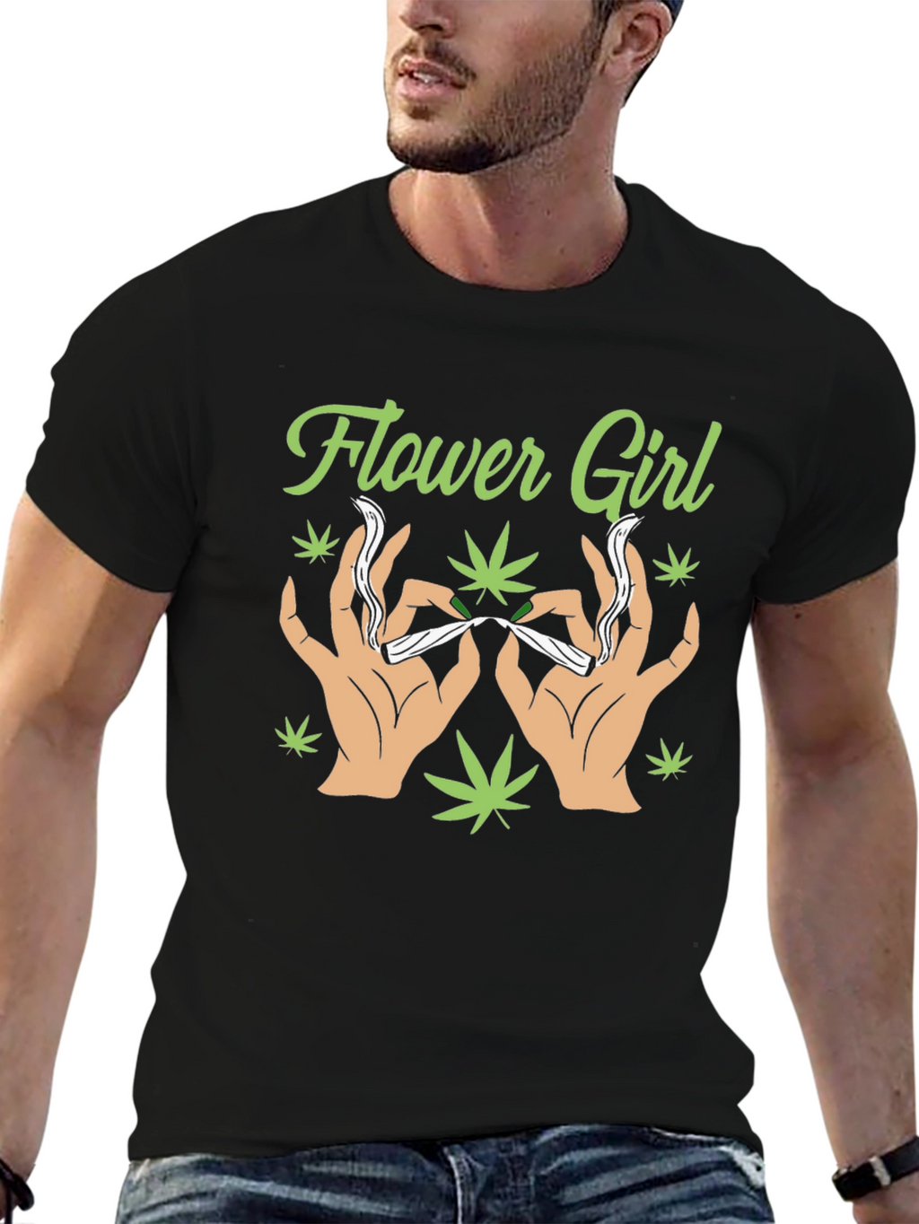 Flower Girl Graphic T-Shirt - Cannabis Theme