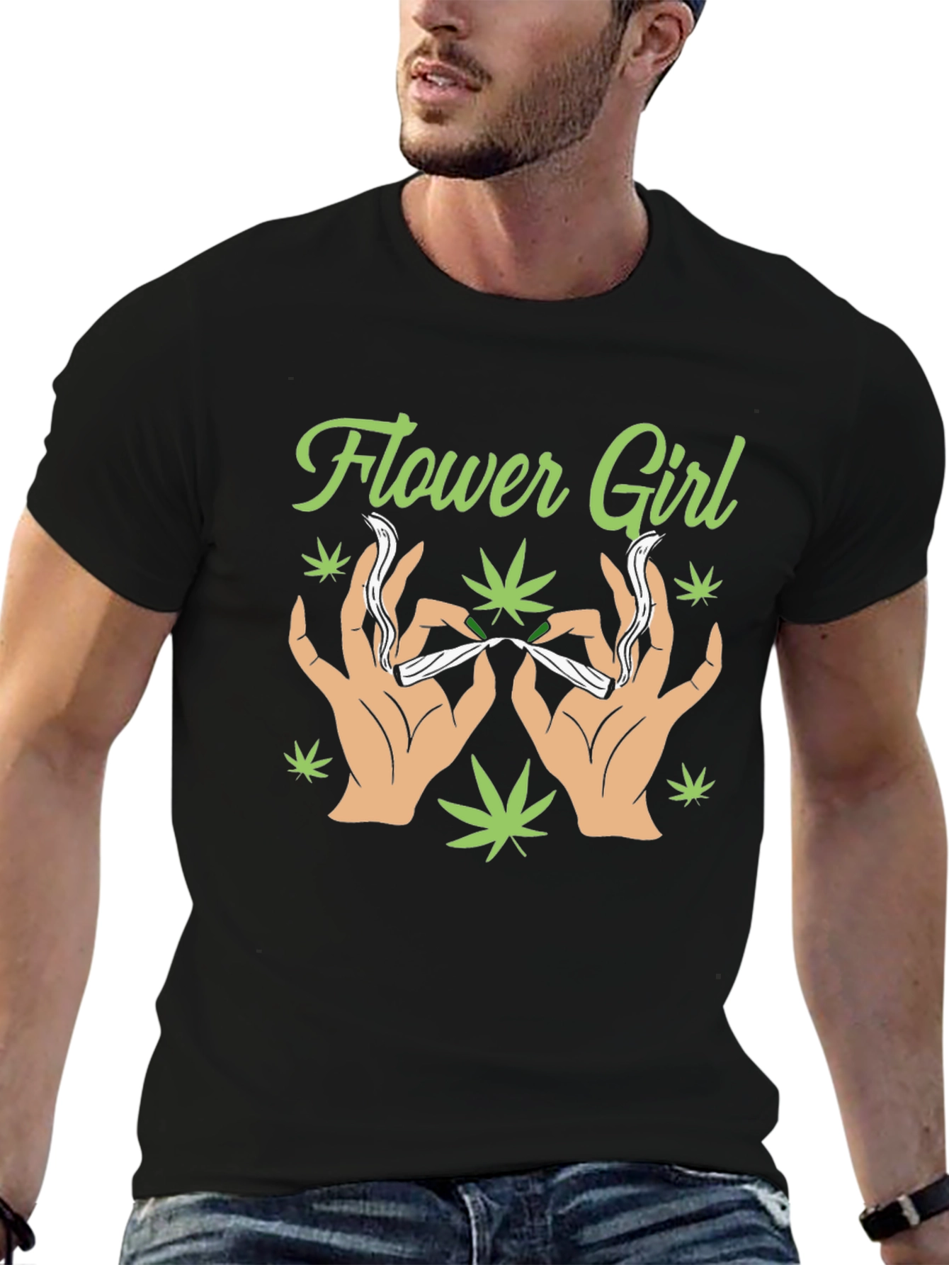 Flower Girl Graphic T-Shirt - Cannabis Theme