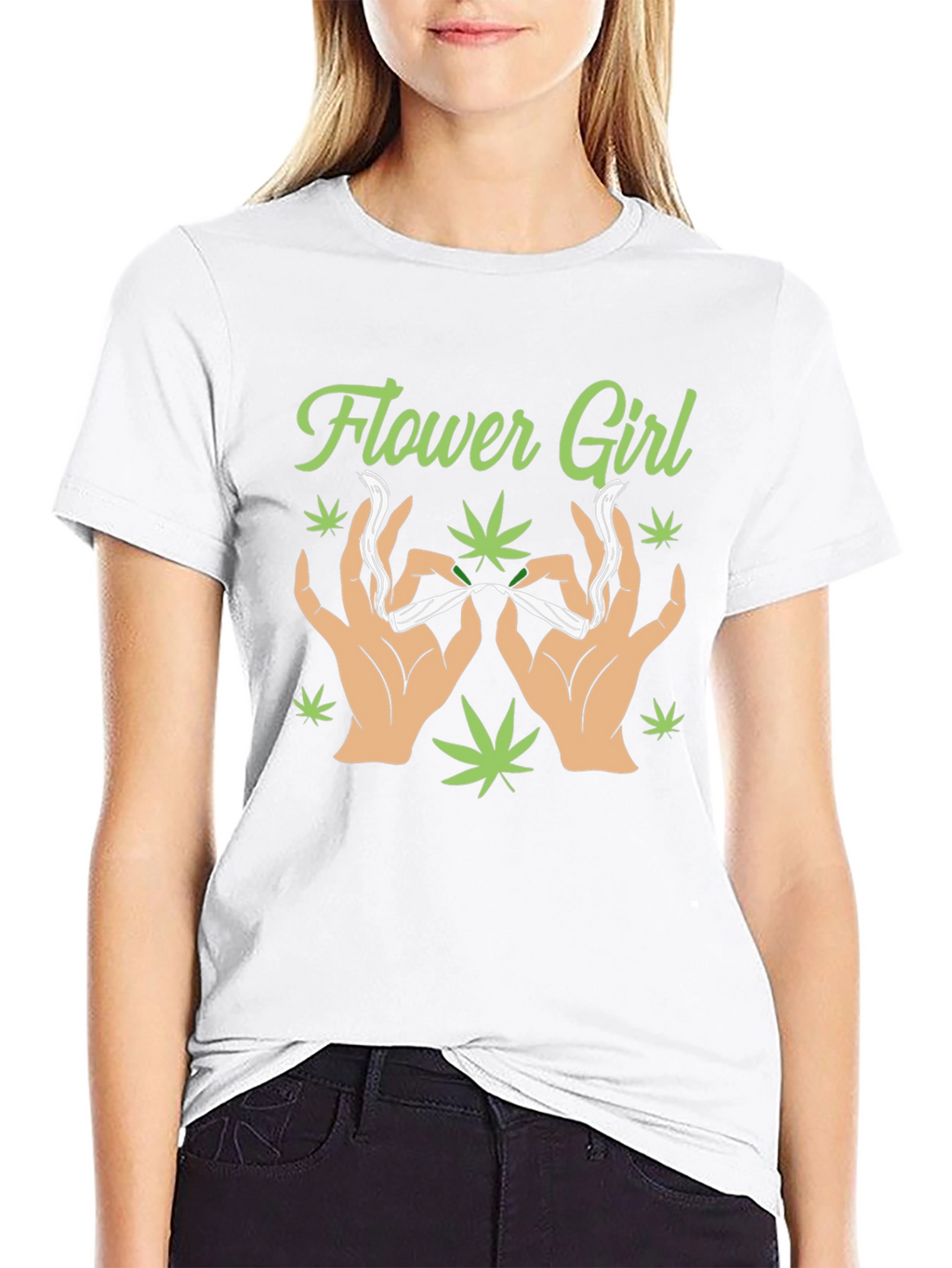 Flower Girl Graphic T-Shirt - Cannabis Theme