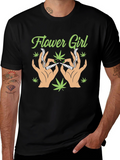 Flower Girl Graphic T-Shirt - Cannabis Theme