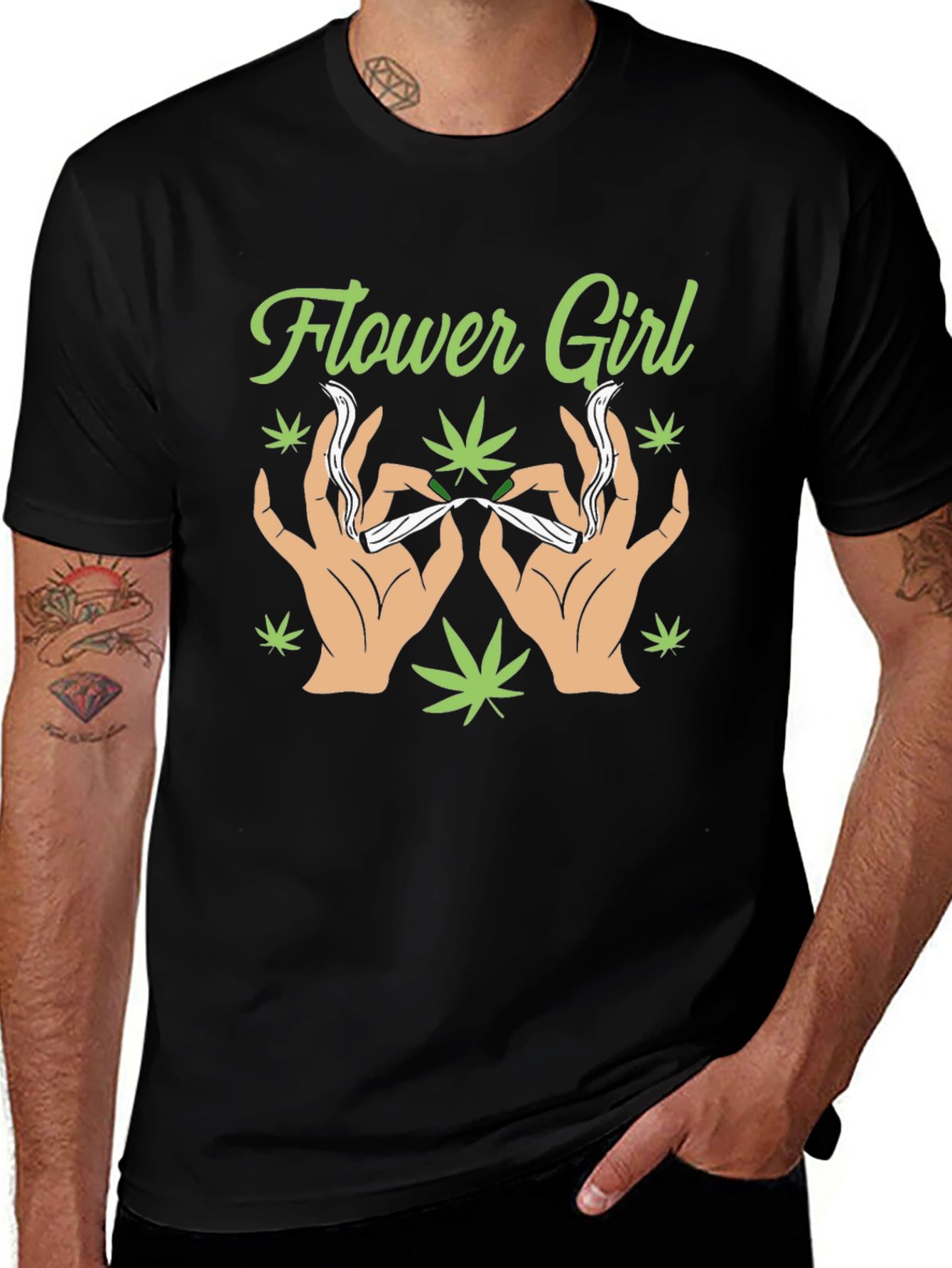 Flower Girl Graphic T-Shirt - Cannabis Theme