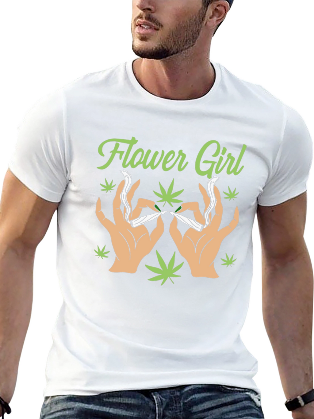 Flower Girl Graphic T-Shirt - Cannabis Theme