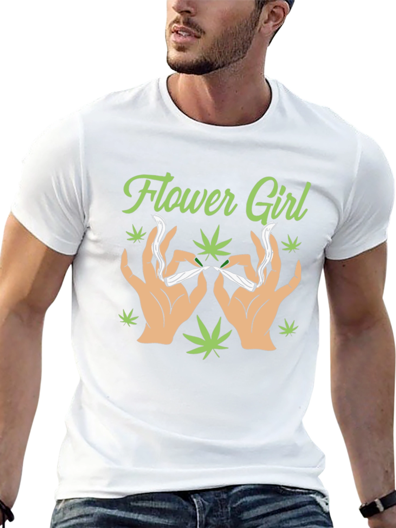 Flower Girl Graphic T-Shirt - Cannabis Theme
