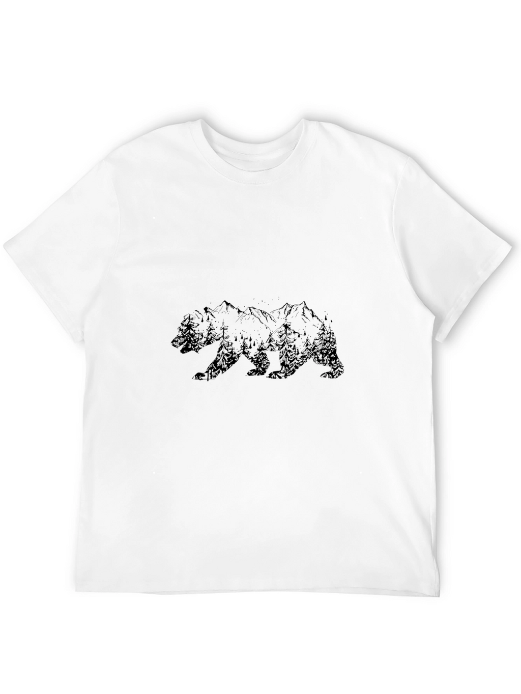 Mens Black Bear Mountain Graphic T-Shirt