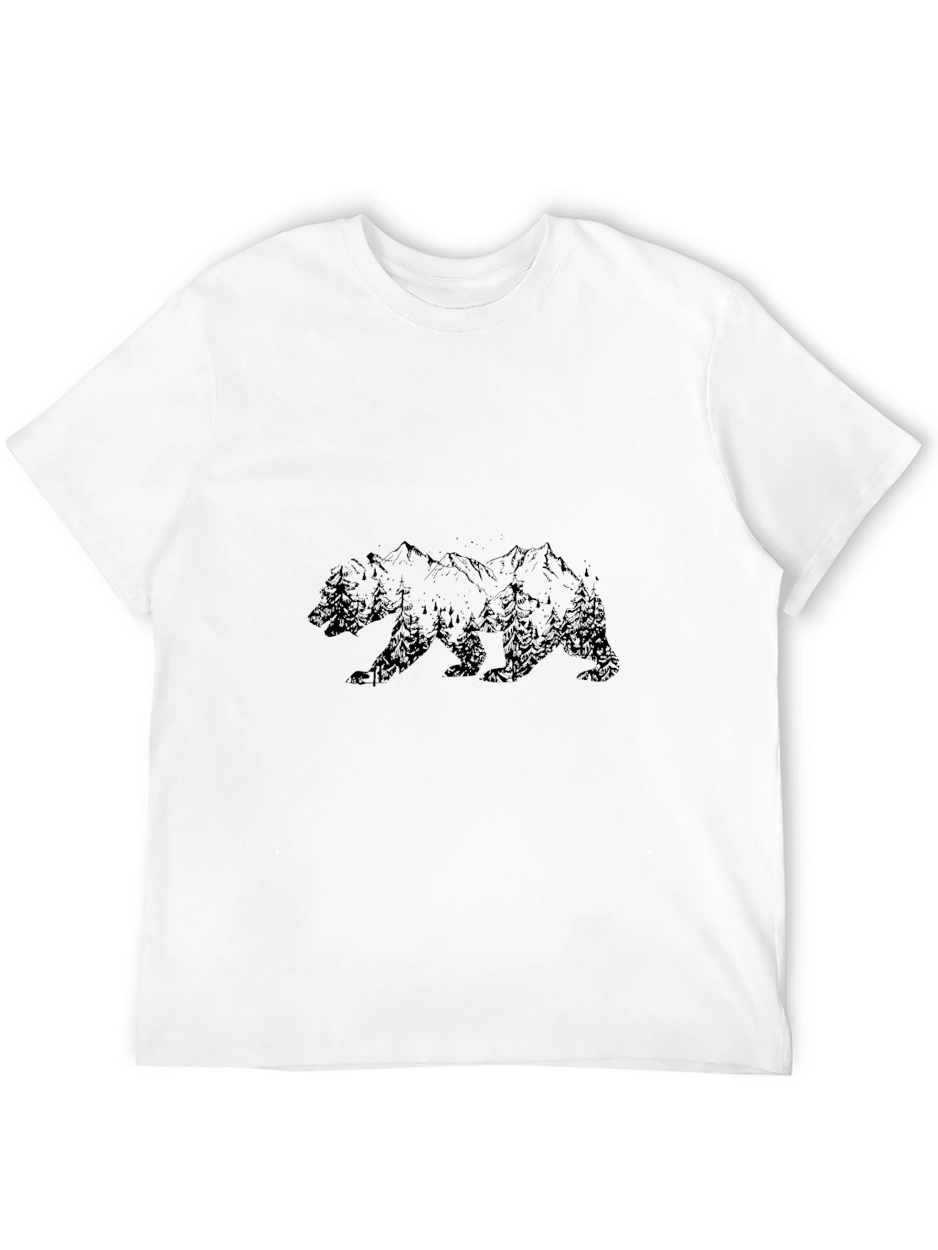 Mens Black Bear Mountain Graphic T-Shirt