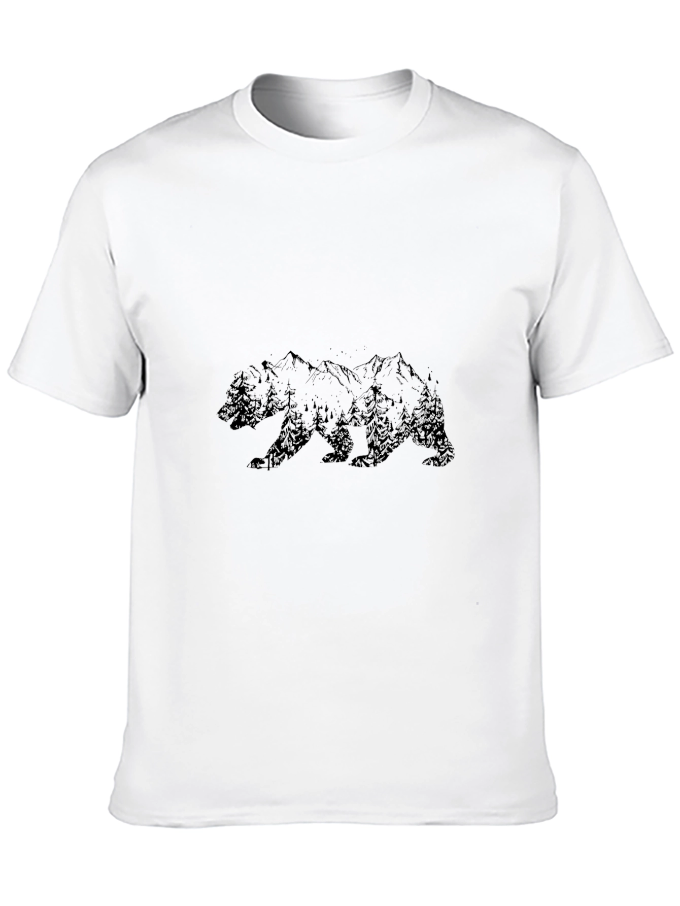 Mens Black Bear Mountain Graphic T-Shirt