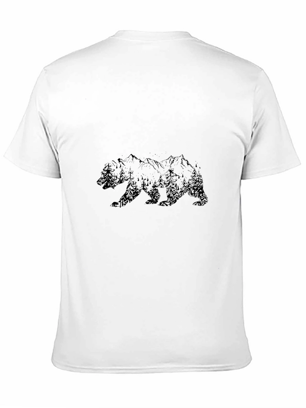 Mens Black Bear Mountain Graphic T-Shirt
