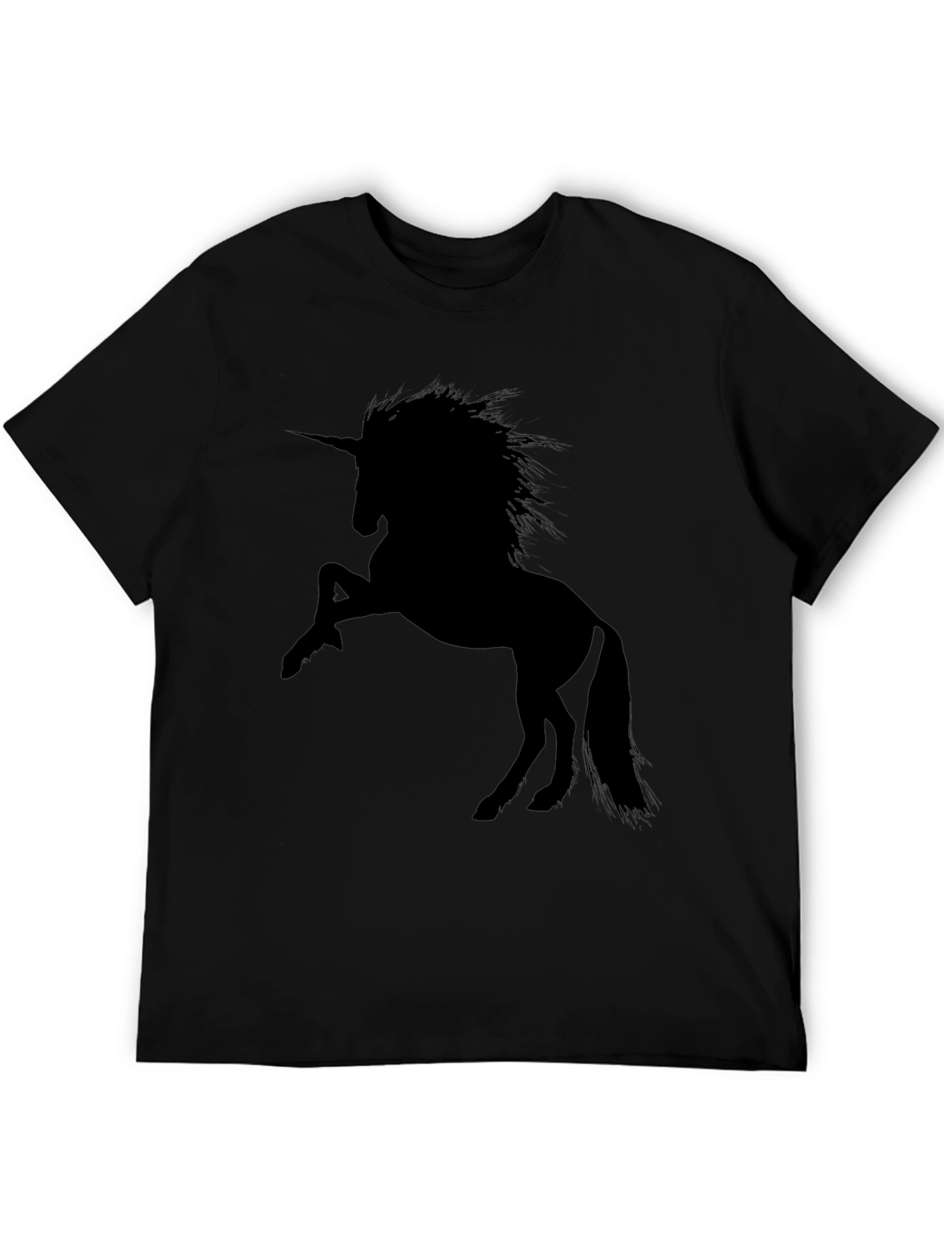 Black Unicorn Silhouette Graphic T-Shirt