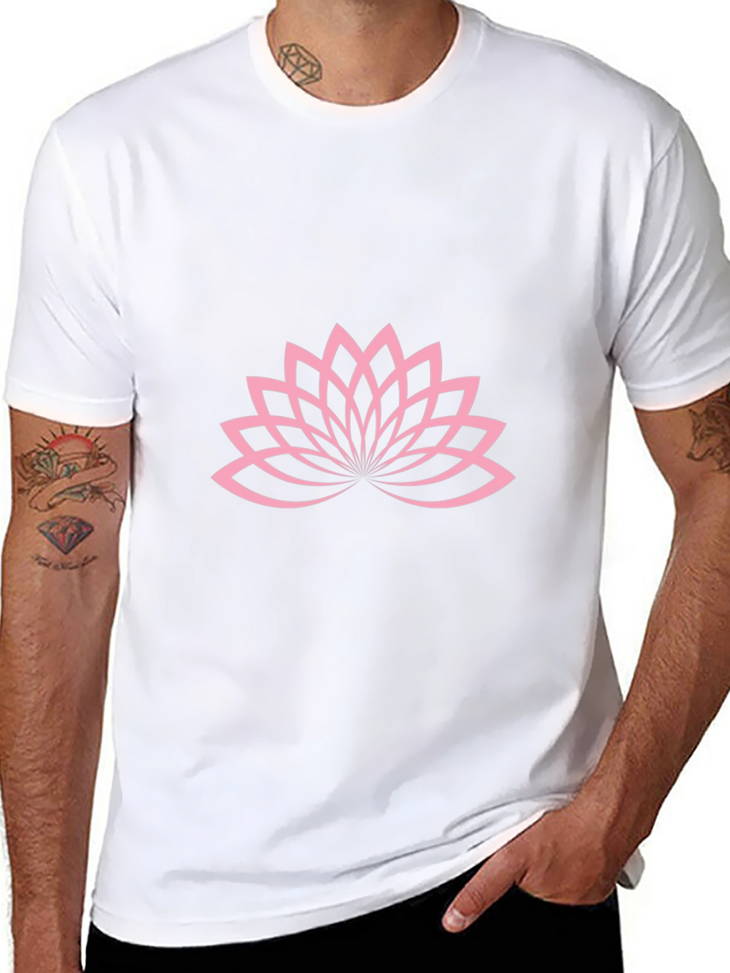 Lotus Blossom Graphic Tee - Black Cotton T-Shirt